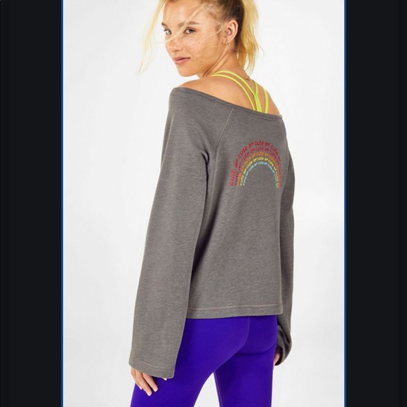 Fabletics Cute AF Isabel Terry Widesleeve Pullover - Picture 1 of 9